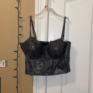 Snake print bustier